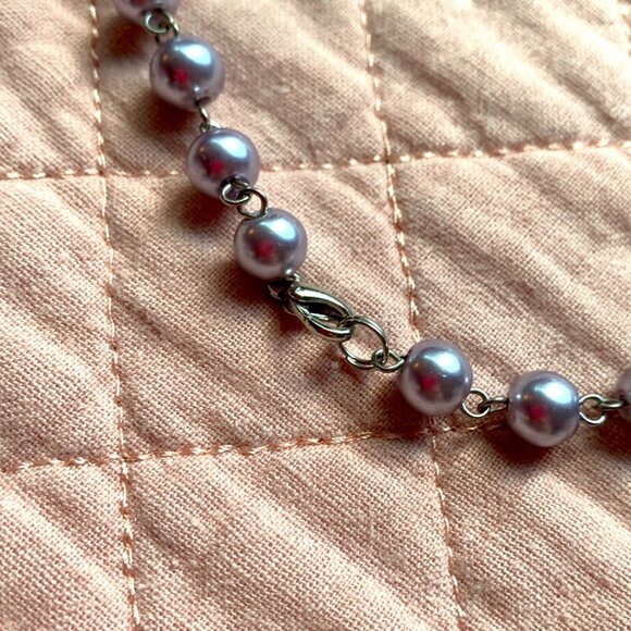 CREATION - Short necklace - Purple Violet stars- silver details - Picture 8 of 8